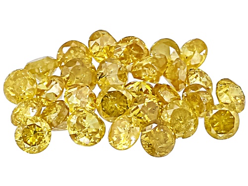 Natural Yellow Diamond 1.20mm - 1.30mm Round Full Cut Gemstone Parcel 0.25Ctw