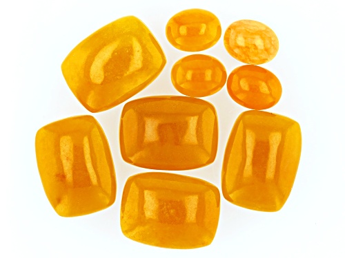 Yellow Jade Mixed Shape Cabochon Gemstone Parcel 50ctw