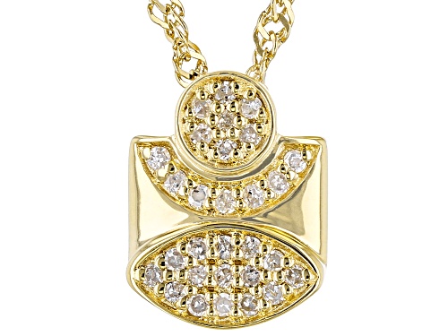 Australian Style™ 0.15ctw White Argyle Diamond 18k Gold Over Sterling Silver Pendant With Chain