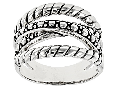 Artisan Collection of Bali™ Sterling Silver Crossover Textured Ring - Size 9