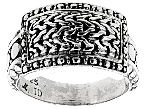 Artisan Collection of Bali™ Sterling Silver Textured & Jawan Beaded Ring - Size 9