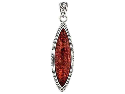 Artisan Collection of Bali™ 12x45mm Coral Sterling Silver Elongated Pendant