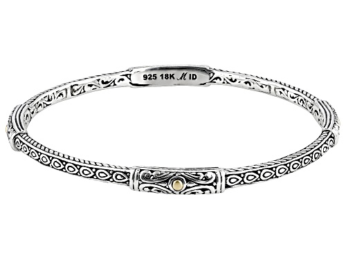 Artisan Collection of Bali™ Sterling Silver & 18K Yellow Gold Accents Bangle Bracelet - Size 8