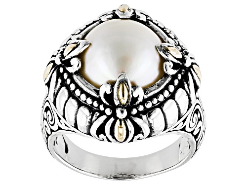 Artisan Collection of Bali™ 11.5-12mm Cultured Mabe Pearl Sterling Silver With 18K Gold Accents Ring - Size 11