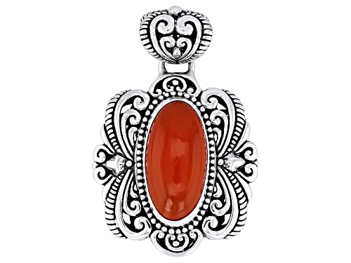 Artisan Collection of Bali™ 20x10mm Carnelian Sterling Silver Pendant