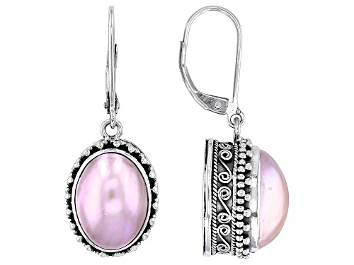 Artisan Collection of Bali™ 13.5-14.5x9.5-10.5mm Pink Cultured Mabe Pearl Sterling Silver Earrings