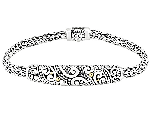 Artisan Collection of Bali™ Sterling Silver & 18K Gold Accents Filigree Bracelet - Size 7.25