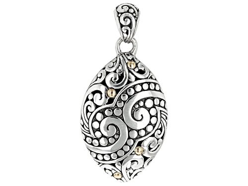 Artisan Collection of Bali™ Sterling Silver With 18K Gold Accents Filigree & Jawan Beaded Pendant