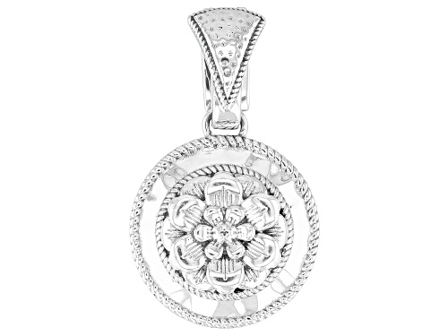 Artisan Collection of Bali™ Sterling Silver Hammered Floral Enhancer Pendant