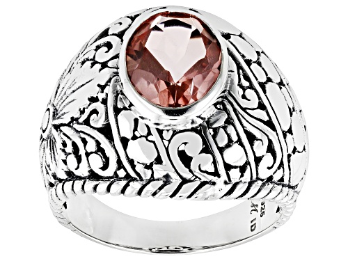 Artisan Collection of Bali™ 2.33ct Morganite Color Quartz Triplet Sterling Silver Ring - Size 10