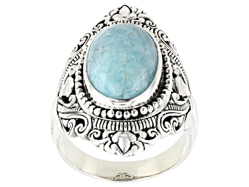 Artisan Collection of Bali™ Amazonite Sterling Silver Ring  14x10mm - Size 10