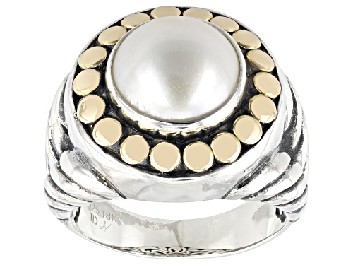Artisan Collection of Bali™ Cultured Mabe Pearl Sterling Silver & 18K Yellow Gold Ring - Size 5
