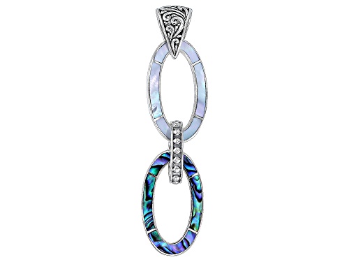 Artisan Collection of Bali™ Mother-of-Pearl & Abalone Shell Sterling Silver Link Pendant