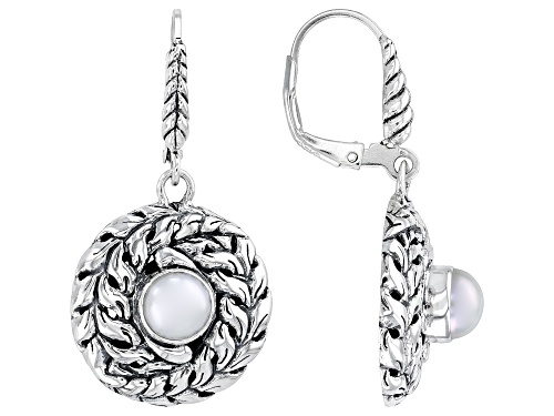 Artisan Collection of Bali™ 5.5-6.5mm Cultured Freshwater Pearl Sterling Silver Swirl Earrings