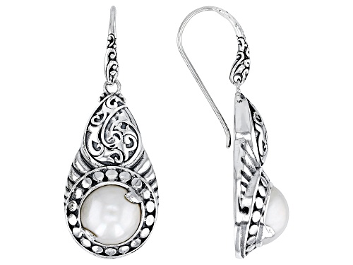 Artisan Collection of Bali™ 10.5-11.5mm Cultured Mabe Pearl Sterling Silver Scroll Earrings