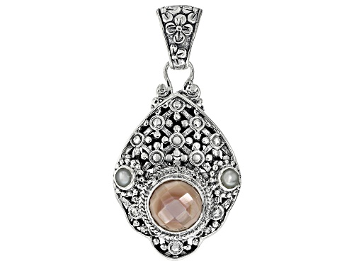 Artisan Collection of Bali™ Pink Mother-of-Pearl & Cultured Freshwater Pearl Silver Pendant