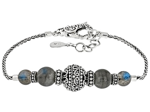 Artisan Collection of Bali™ 6-8mm Labradorite Sterling Silver Beaded Bracelet - Size 7