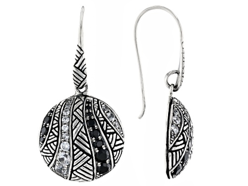 Artisan Collection of Bali™ Black Spinel & White Zircon Sterling Silver Earrings