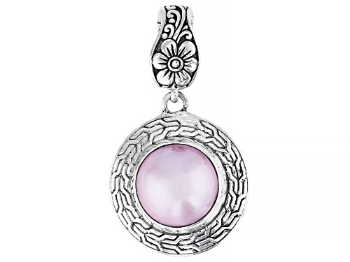 Artisan Collection of Bali™ 12.5-13.5mm Cultured Pink Mabe Pearl Sterling Silver Enhancer Pendant