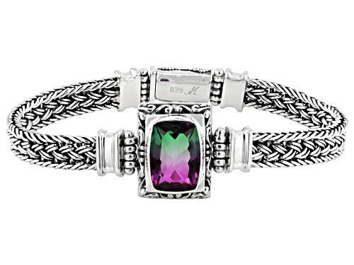 Artisan Collection of Bali™ 5.48ct Watermelon Quartz™ Triplet Sterling Silver Bracelet - Size 7.5