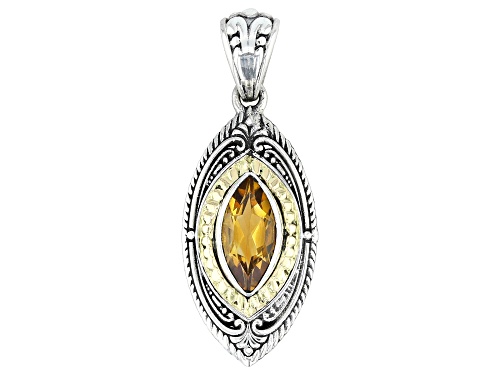 Artisan Collection of Bali™ 1.40ct Citrine Sterling Silver & 18K Gold Accent Pendant