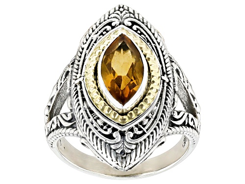 Artisan Collection of Bali™ 1.40ct Citrine Sterling Silver & 18K Gold Accent Ring - Size 10
