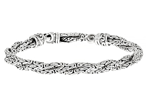 Artisan Collection of Bali™ Sterling Silver 7mm Twisted Triple Byzantine Chain Bracelet - Size 7.25