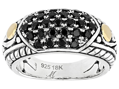Artisan Collection of Bali™ 1.13ctw Black Spinel Sterling Silver & 18K Gold Accent Ring - Size 9