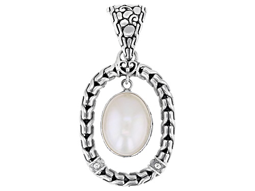 Artisan Collection of Bali™ White Cultured Mabe Pearl Sterling Silver Enhancer Pendant