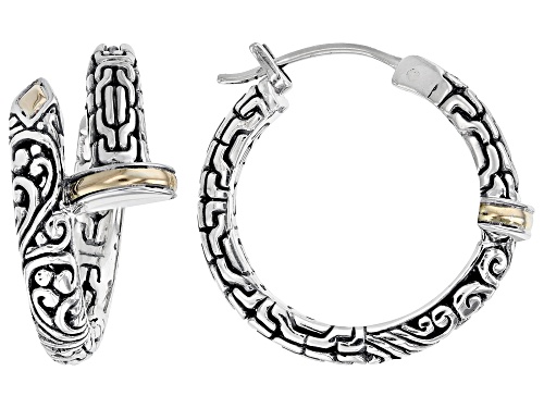 Artisan Collection of Bali™ Sterling Silver with 18K Gold Accent Nail Head Design Earrings