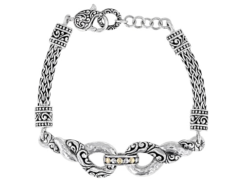 Artisan Collection of Bali™ Sterling Silver W/ 18K Gold Accent Infinity Tulang Naga Bracelet 5mm - Size 7.5