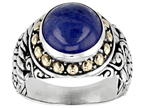 Artisan Collection of Bali™ 10mm Tanzanite Sterling Silver & 18K Gold Accent Ring - Size 7