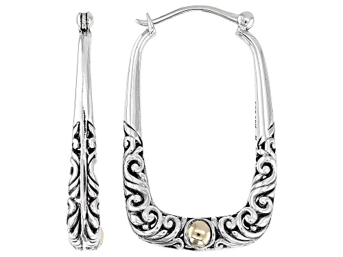 Artisan Collection of Bali™ Sterling Silver & 18K  Gold Accent Filigree Earrings 39x6mm