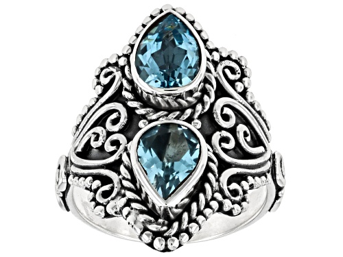 Artisan Collection of Bali™ 2.00ctw Blue Topaz Sterling Silver 2-Stone Ring - Size 7
