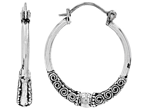 Artisan Collection of Bali™ Sterling Silver 1" Filigree Hoop Earrings