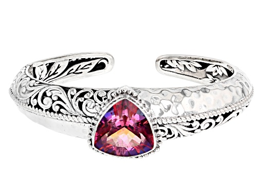 Artisan Collection of Bali™ 12.60ct Pink Azotic Quartz Sterling Silver Cuff Bracelet - Size 6.75