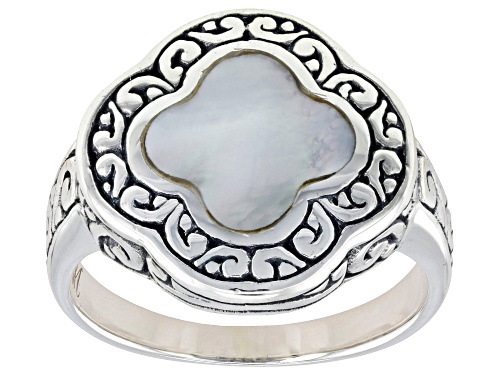 Artisan Collection of Bali™ 9mm White Shell Sterling Silver Scrollwork Balinese Ring - Size 9