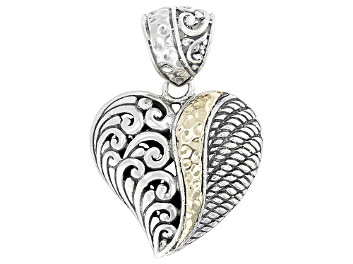 Artisan Collection of Bali™ Sterling Silver & 18K Gold Scrollwork Heart Pendant
