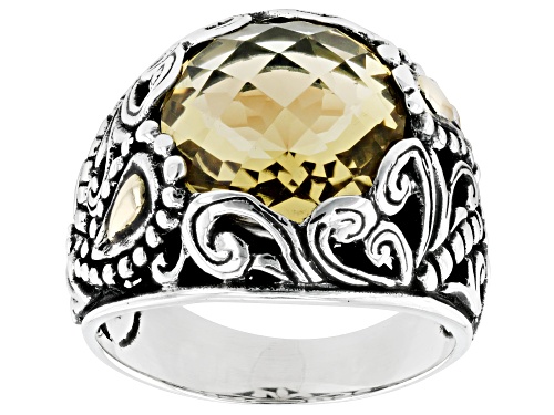 Artisan Collection of Bali™ 5.70ct Citrine Sterling Silver & 18K Gold Accents Solitaire Ring - Size 9