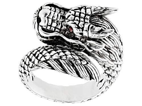 Artisan Collection of Bali™ 0.08ctw Red Ruby Sterling Silver Dragon Ring - Size 6
