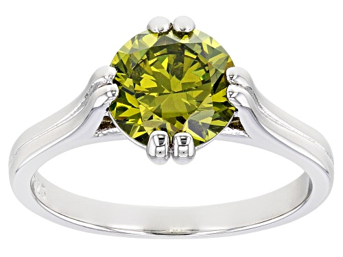 Photo of Bella Luce ® 3.54ctw Peridot Simulant Rhodium Over Sterling Silver Ring - Size 11