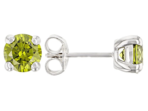 Photo of Bella Luce ® 2.89ctw Peridot Simulant Rhodium Over Sterling Silver Earrings