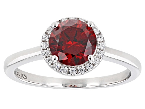 Bella Luce® 2.25ctw Garnet And White Diamond Simulants Rhodium Over Sterling Silver Ring - Size 8