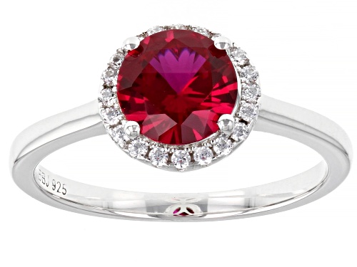 Bella Luce ® 1.80ctw Lab Created Ruby And White Diamond Simulant Rhodium Over Sterling Silver Ring - Size 9