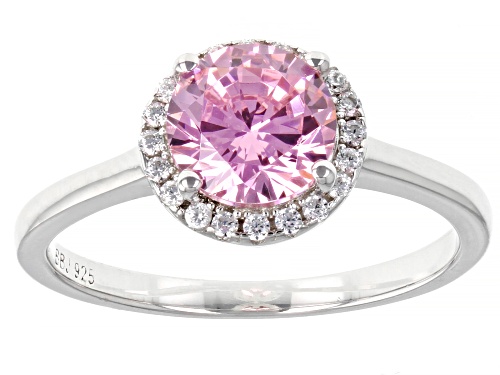 Bella Luce ® 2.59ctw Pink And White Diamond Simulants Rhodium Over Sterling Silver Ring - Size 9