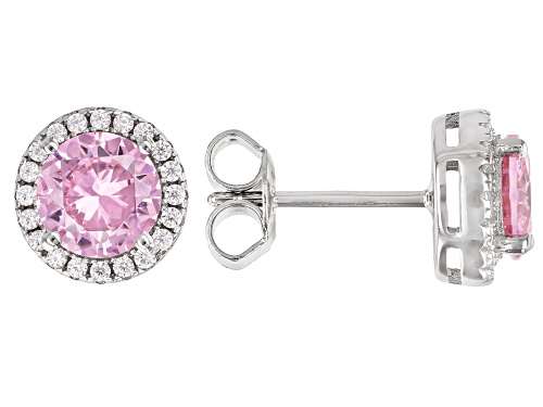 Photo of Bella Luce ® 2.80ctw Pink And White Diamond Simulants Rhodium Over Sterling Silver Earrings