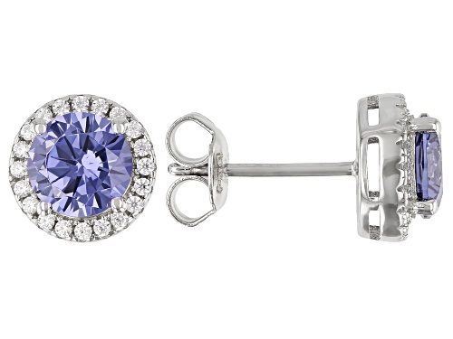 Bella Luce ® 2.80ctw Tanzanite And White Diamond Simulants Rhodium Over Sterling Silver Earrings