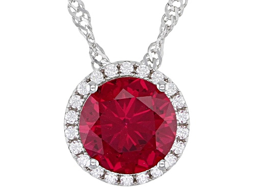 Bella Luce® Lab Created Ruby And White Diamond Simulant Rhodium Over Silver Pendant With Chain