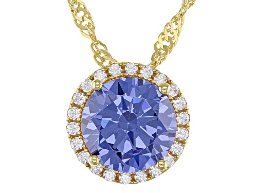 Bella Luce ® 3.56ctw Tanzanite And White Diamond Simulants Eterno™ Yellow Pendant With Chain