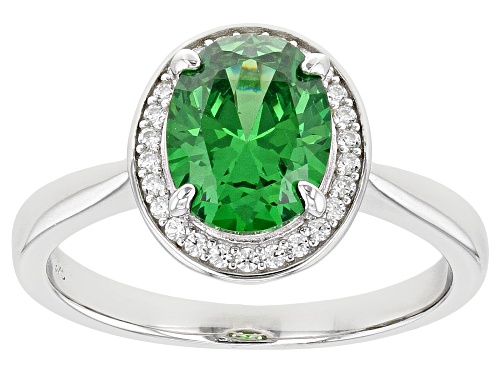 Photo of Bella Luce ® 3.07ctw Emerald And White Diamond Simulants Rhodium Over Sterling Silver Ring - Size 9